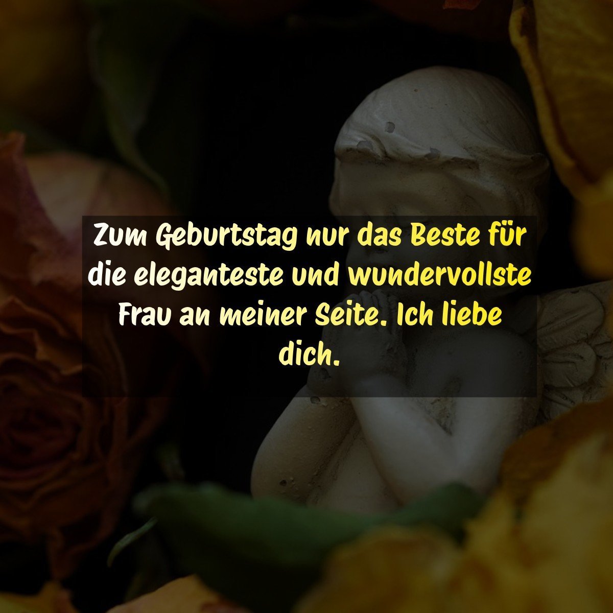 Zum Geburtstag nur das Beste für die eleganteste und wundervollste Frau an meiner Seite. Ich liebe dich.